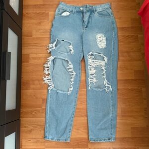 Distressed Light Blue Women's Jeans